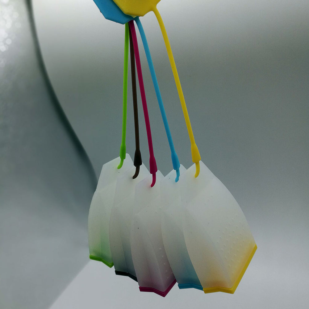 2Pcs Silicone Loose Leaf Tea Infusers Tea Bag Shape Herbal Spice Strainer Filter