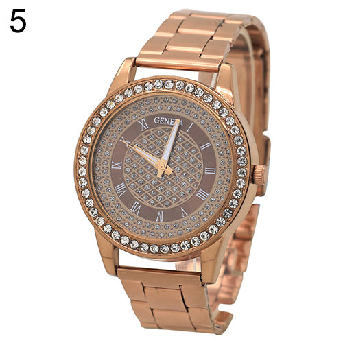 Men's Women's Fashion Rhinestone Inlaid Wristwatch Luxury Analog Business Watch