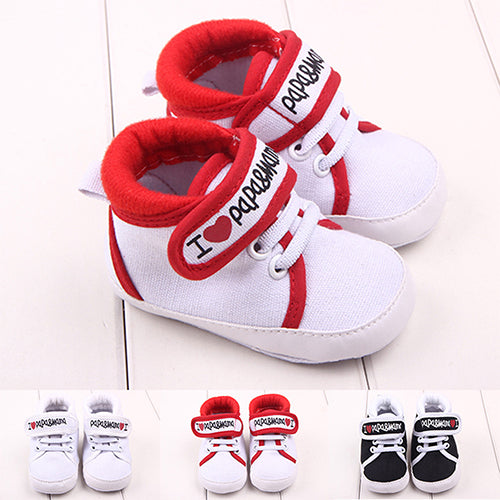 Toddler Baby Boys Girls I Love Papa Mama Letter Print Prewalkers Sneakers Shoes