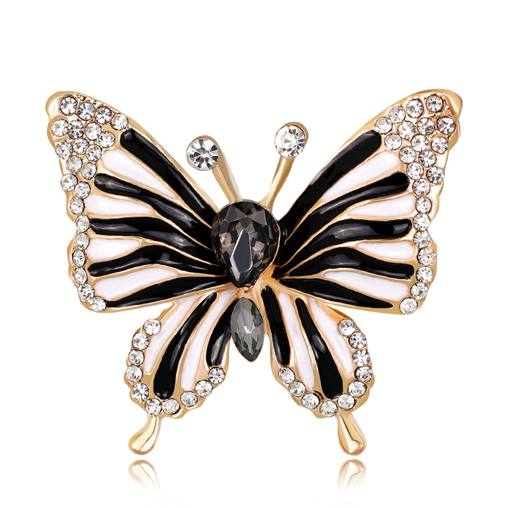 Fashion Butterfly Shiny Rhinestone Enamel Brooch Pin Ladies Wedding Gift Jewelry