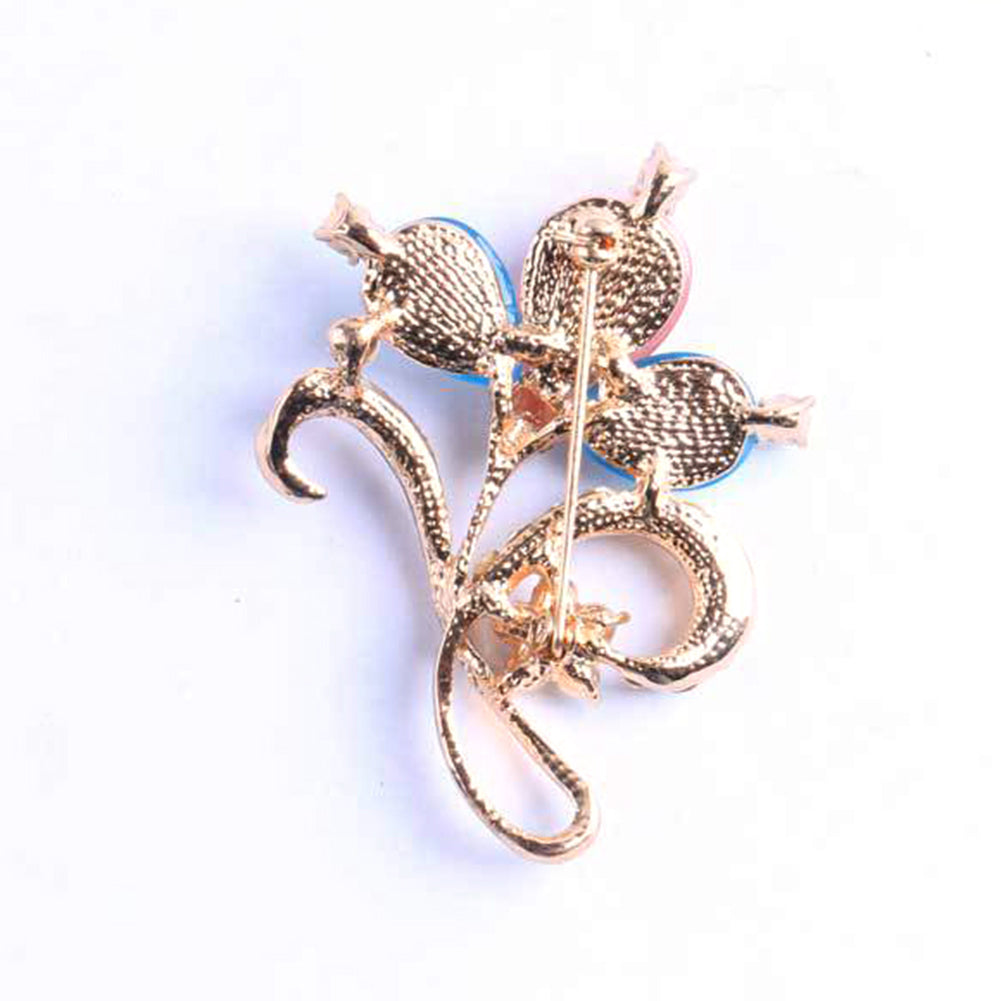 Faux Opal Rhinestones Tulip Jewelry Women Girls Fashion Scarf Shawl Brooch Pin