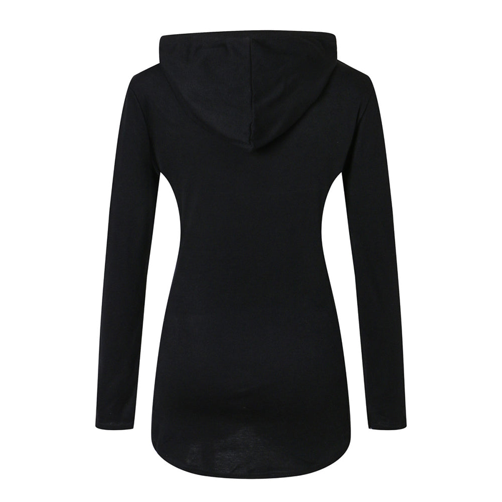 Long Sleeve Sweatshirt Women's Hoodie Pocket Slim Pullover Jumper Hooded Top