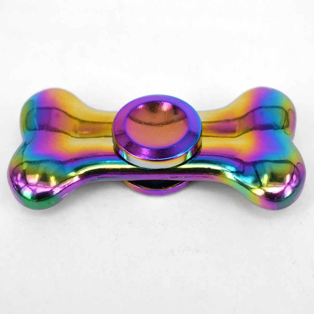 EDC Rainbow Bone Shape Hand Spinner Focus Fidget Finger Desk Toy for ADHD ADD