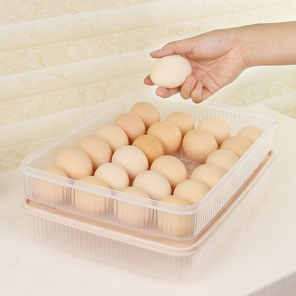 Refrigerator Egg Storage Box 24 Eggs Holder Food Container Plastic Organizer