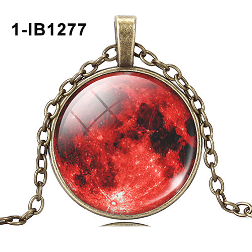 Unisex Universe Galaxy Nebula Glass Dome Cabochon Pendant Chain Necklace Gift