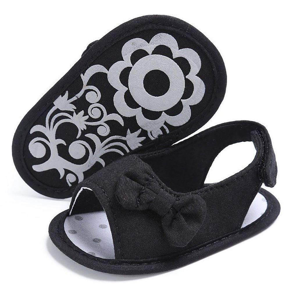 Baby Girl Cute Bowknot Flower Soft Sole Prewalker Anti-Skid Shoes Summer Sandals