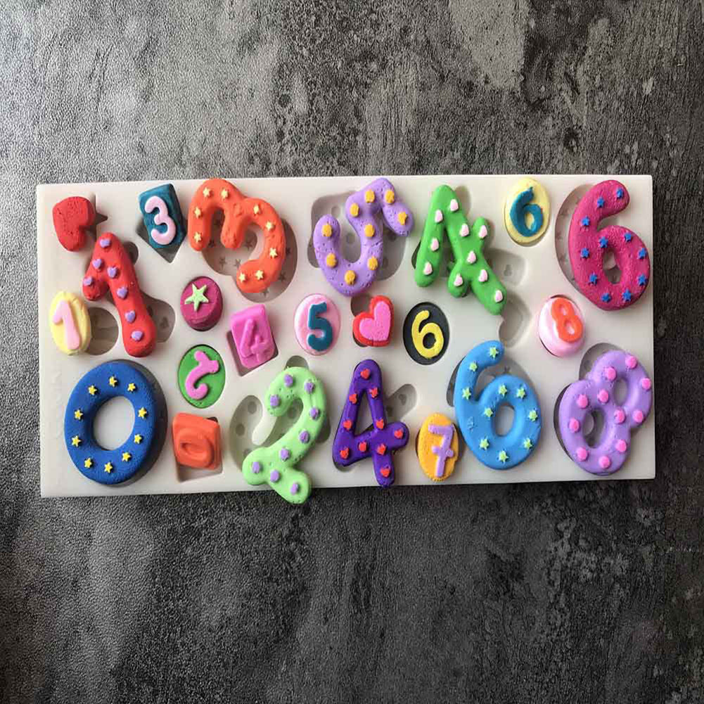 Silicone Big Small Numbers Cake Decor Mould DIY Craft Pastry Mold Baking Tool