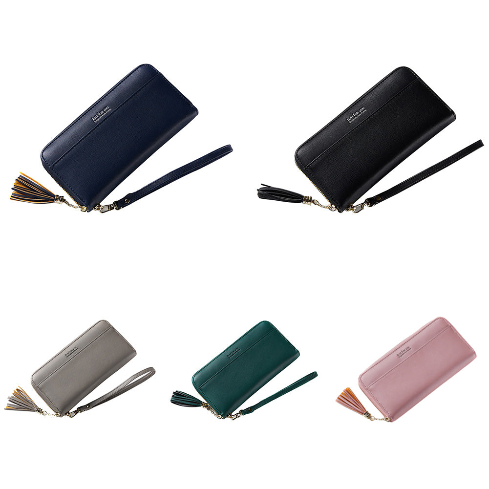 Fashion Women Faux Leather Zipper Long Wallet ID Credit Card Holder Gift