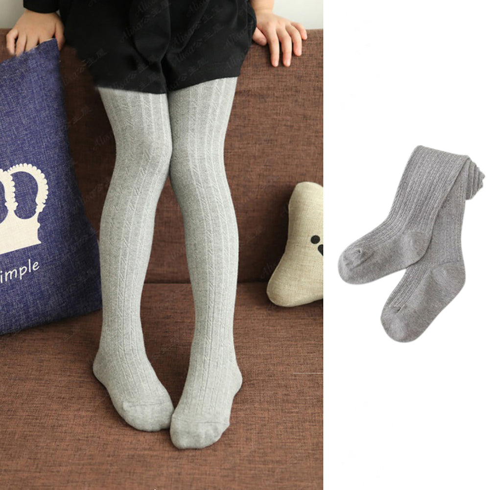 Kids Girls Solid Color Warm Cotton Pantyhose Dance Long Socks Stockings Leggings