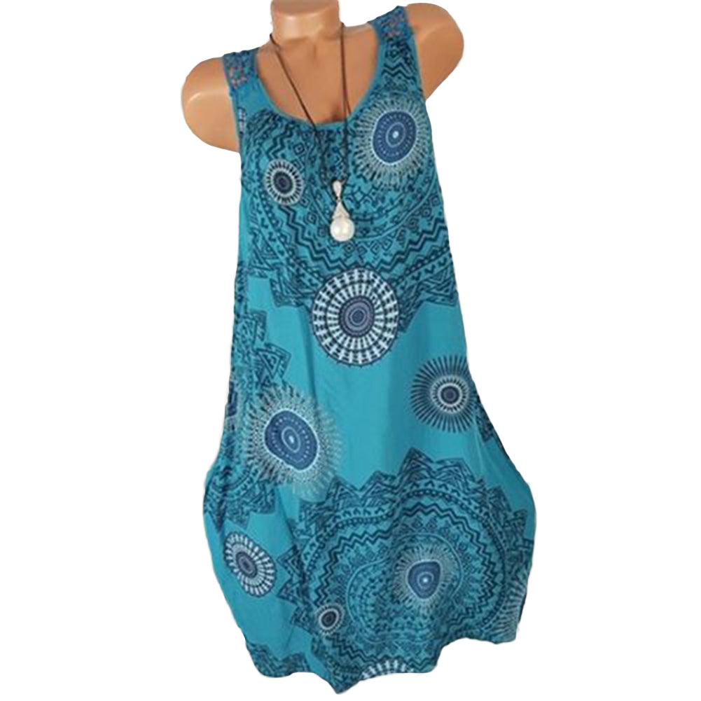 Fashion Printed Back Hollow Out Lace Sleeveless Women Summer T-Shirt Tank Top