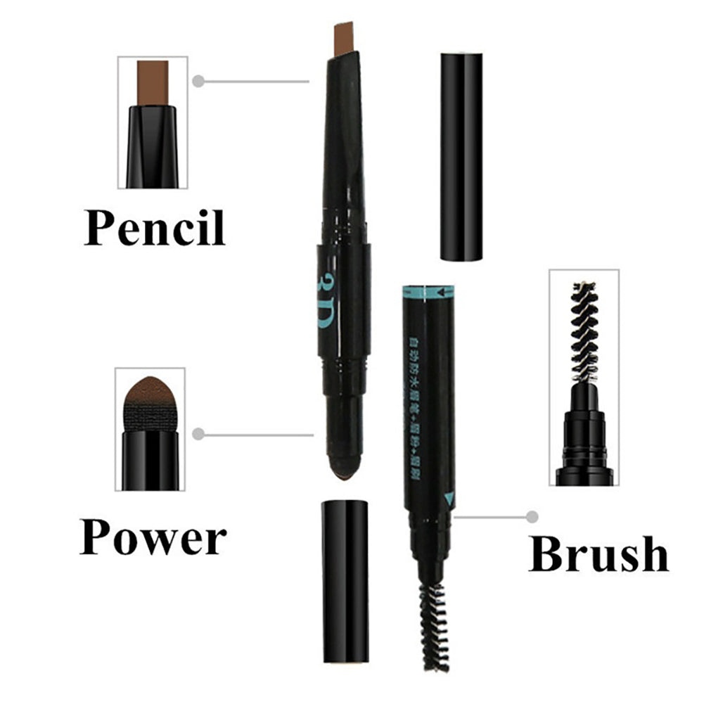 3 in 1 Eyebrow Pencil Brush Powder Women's Beauty Makeup Cosmetic Gift