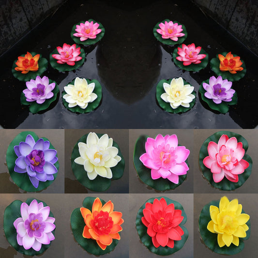 Artificial Water Lily Floating Flower Lotus Home Yard Pond Fish Tank Decor
