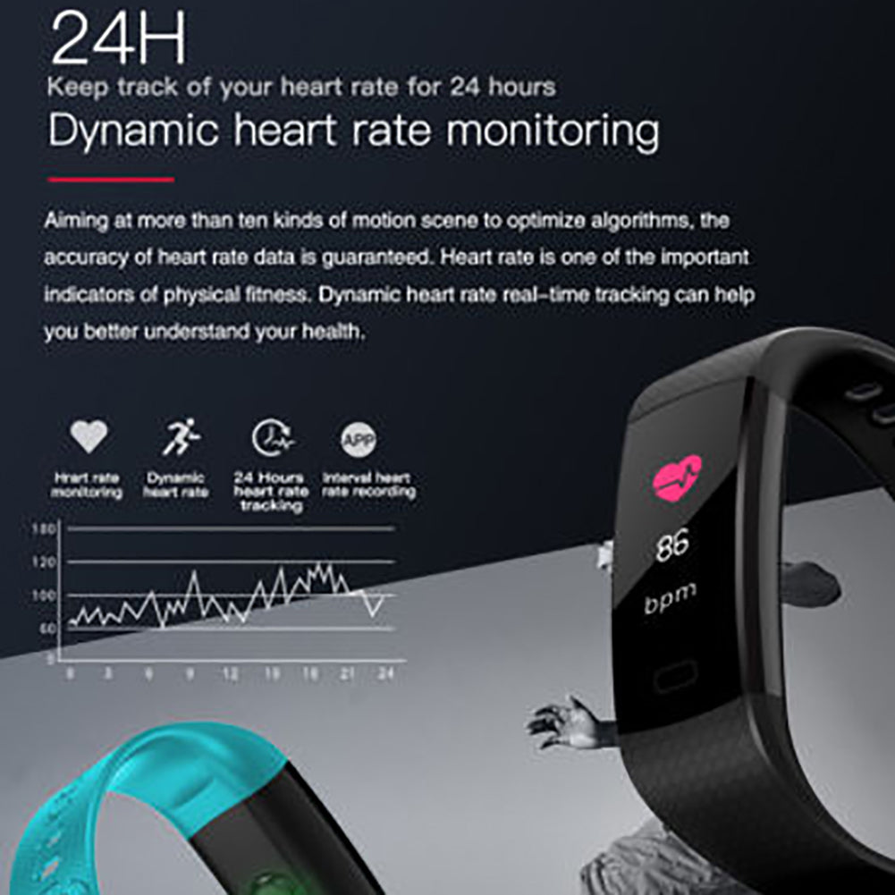Blood Pressure Heart Rate Sleep Monitor Pedometer Sports Fitness Smart Bracelet
