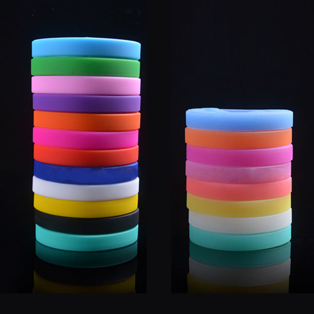 2 Pcs Men Women Silicone Wristbands Solid Color Sports Bracelet Bangle Gift