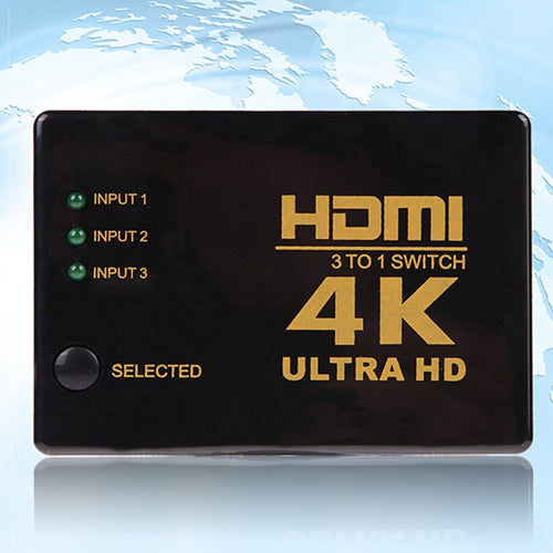 3 in 1 out HDMI Switch Hub Switcher Adapter for 4K*2K HDMI 3D TV HDCP Repeater