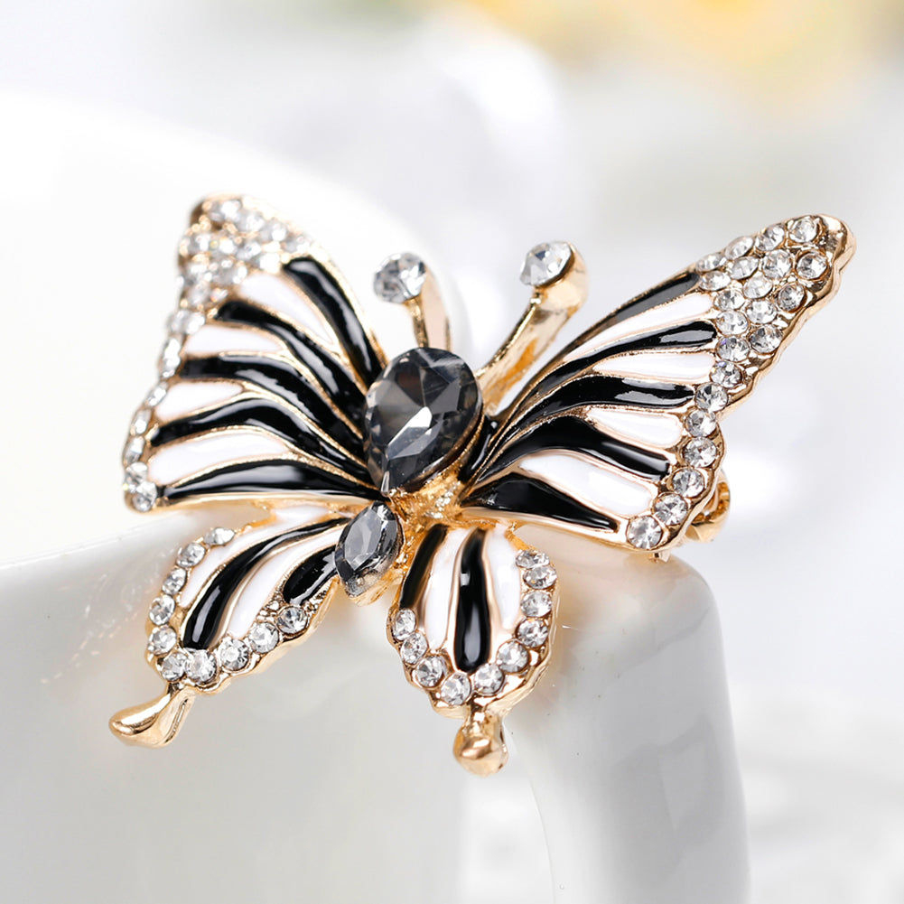 Fashion Butterfly Shiny Rhinestone Enamel Brooch Pin Ladies Wedding Gift Jewelry