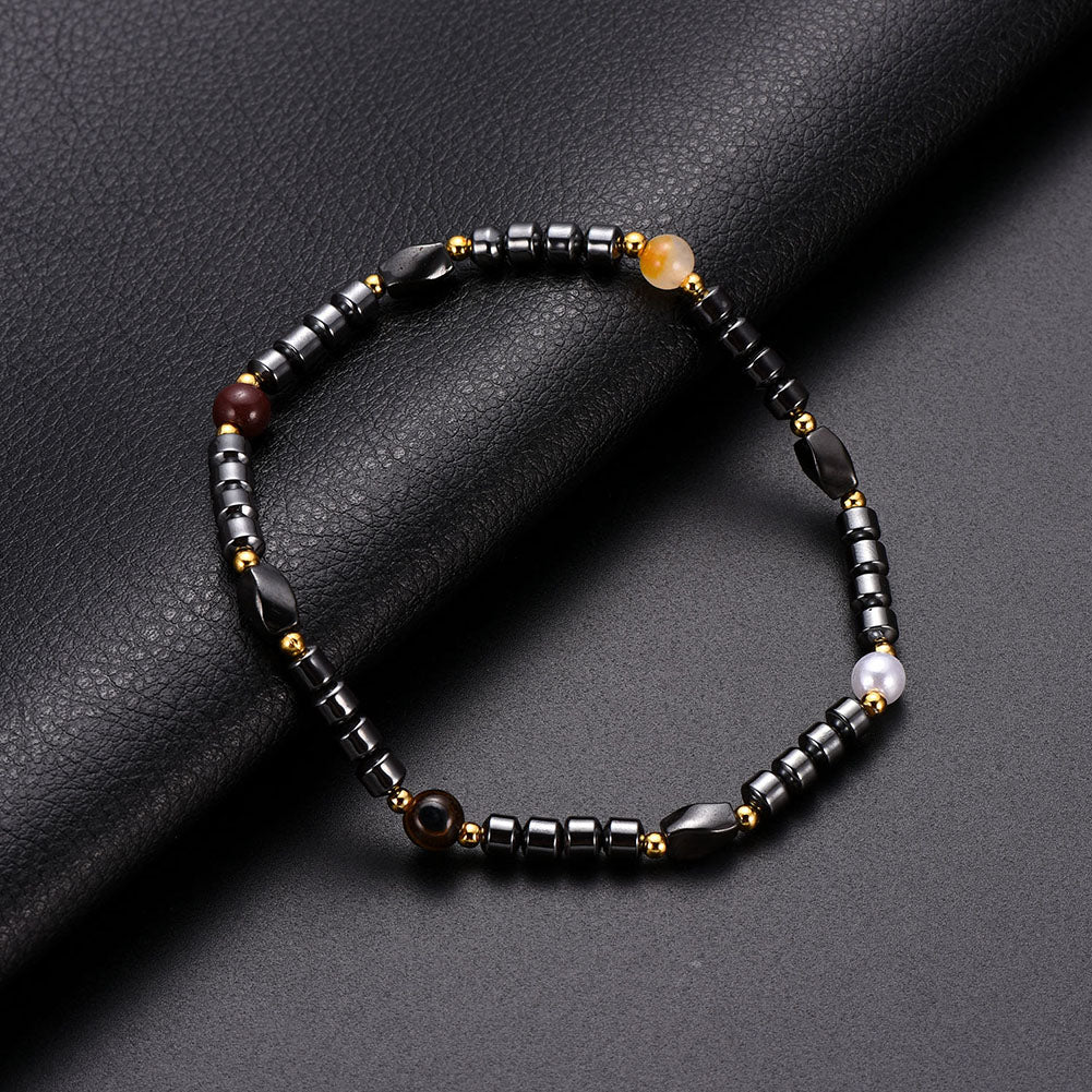 Fashion Faux Hematite Hand Jewelry Party Club Women Men Bracelet Magnetic Gift