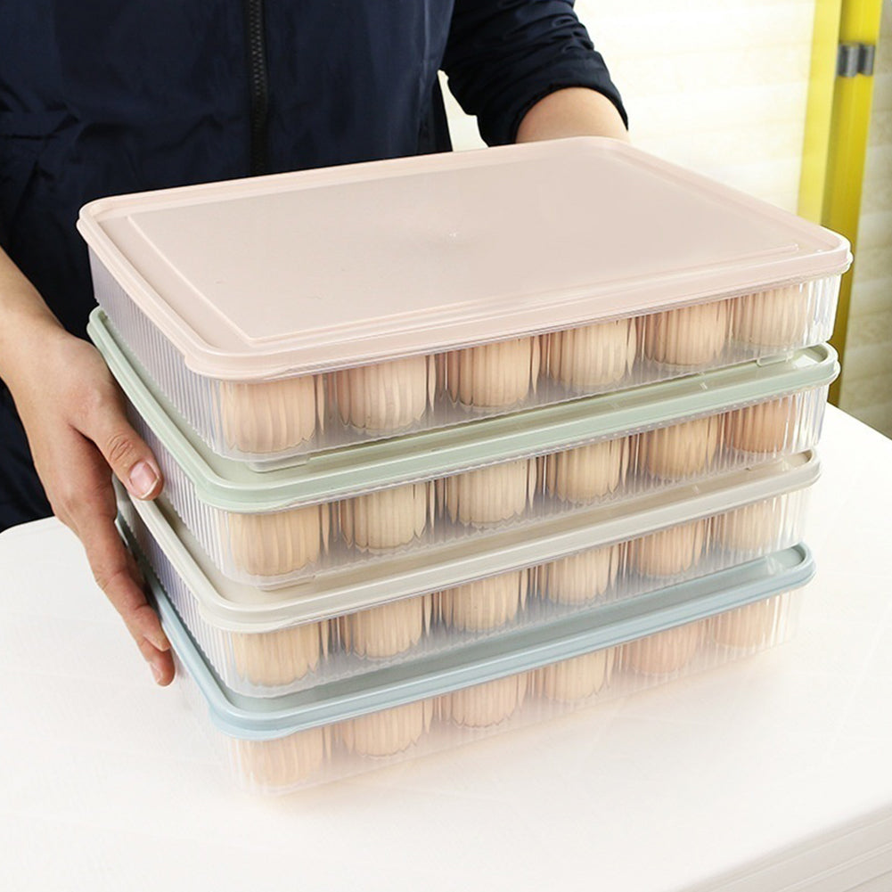 Refrigerator Egg Storage Box 24 Eggs Holder Food Container Plastic Organizer