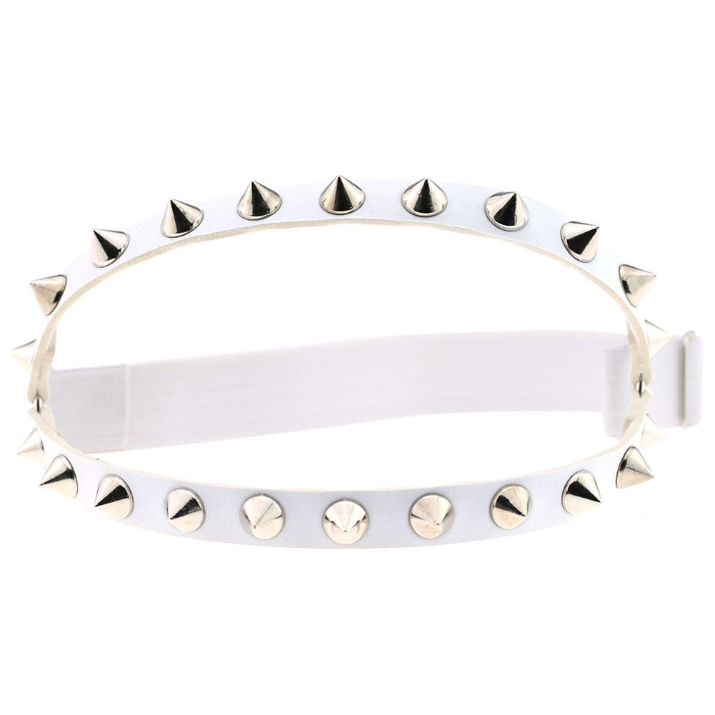 Fashion Punk Women Faux Leather Rivet Spike Sexy Leg Ring Stocking Body Jewelry