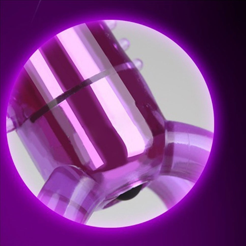 Double Circle Ejaculation Delay Penis Cock Ring Clit Stimulator Vibrator Sex Toy