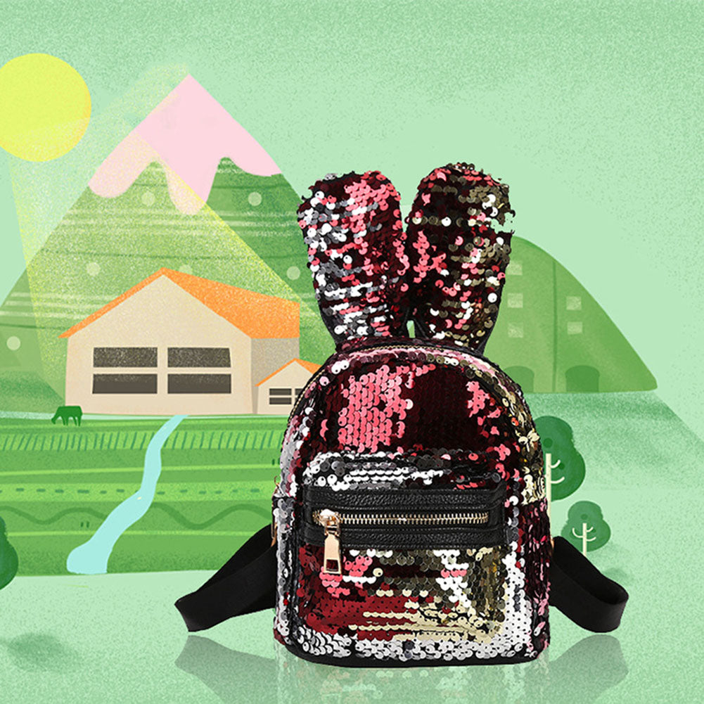 3Pcs Women Sequin Rabbit Ear Fashion Handbag Shoulder Crossbody Bag Pouch