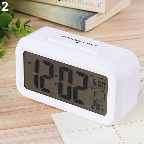 Led Digital Electronic Alarm Clock Backlight Time With Calendar + Thermometer