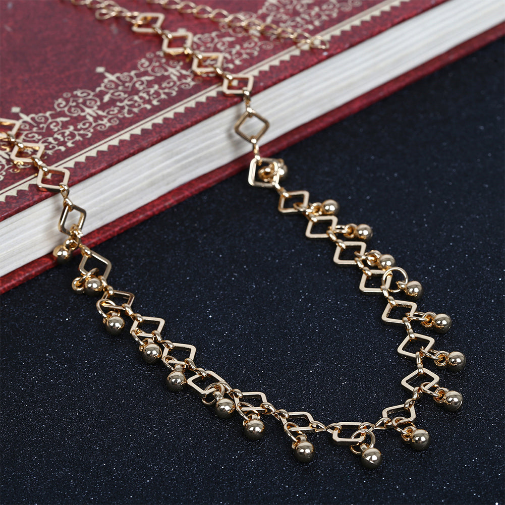 Bohemia Rhombus Metal Ball Pendant Choker Necklace Evening Party Women Jewelry