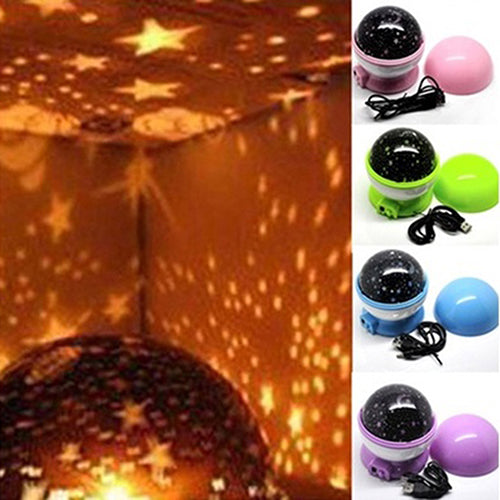 Auto-rotate USB Sky Star LED Night Light Lamp Projector Gift for Children Kids