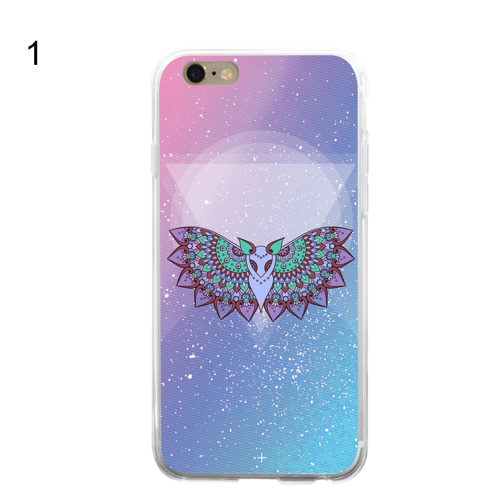 Multicolor Flying Owl Print Hard Back Case for iPhone 5C 6S 7 Samsung Galaxy S7