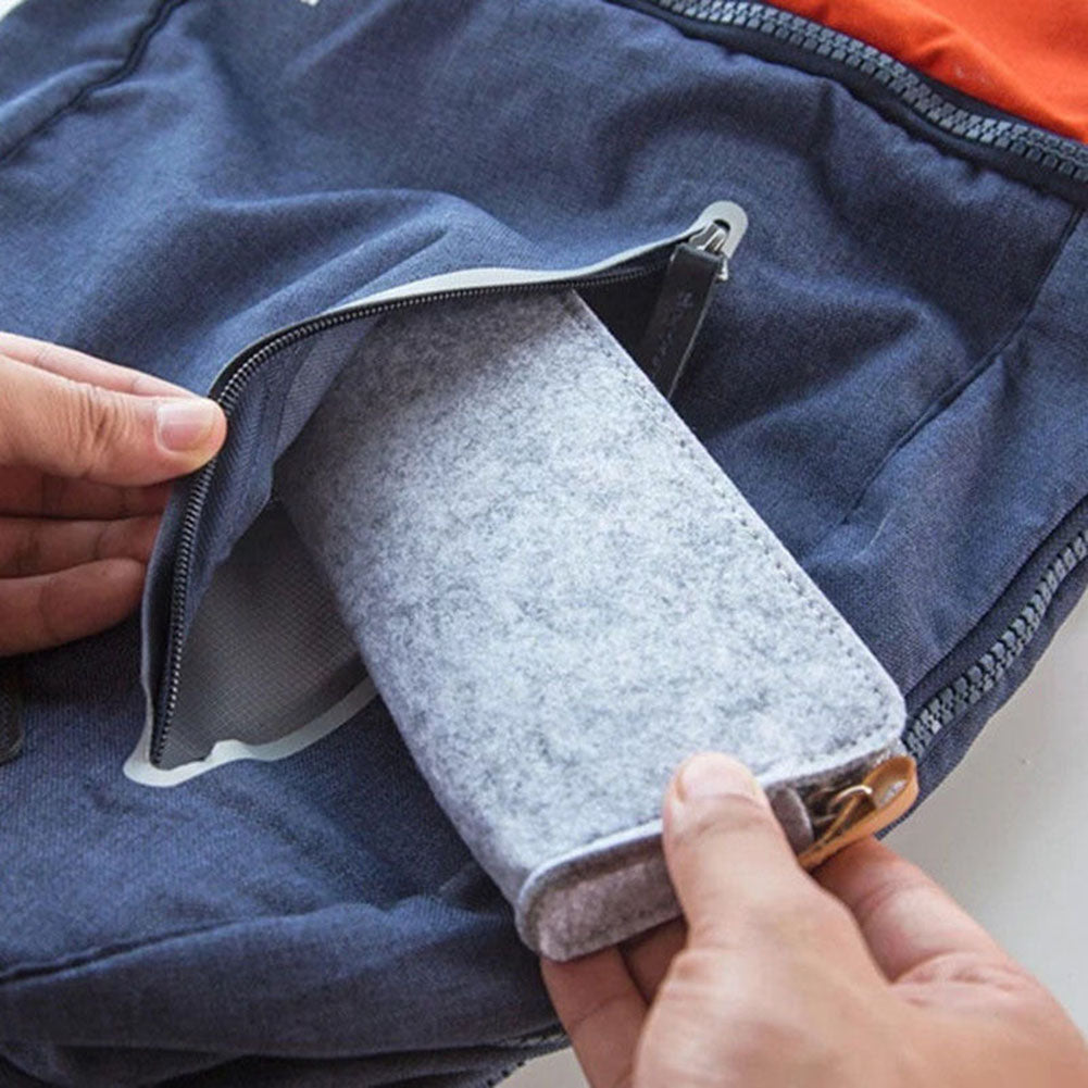 Felt Solid Color Simple Style Pencil Case Stationery Pouch Pen Bag Student Gift