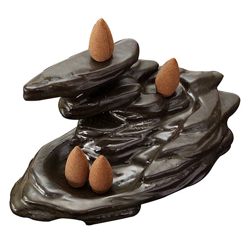 Classical Ceramic Incense Burner Censer Holder + 5 Backflow Tower Incense Cones