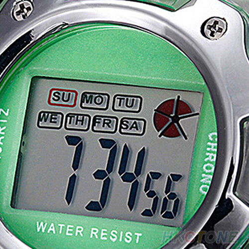 Unisex Boy Girl Children Digital Week Alarm Backlight Jelly Sport Wrist Watch