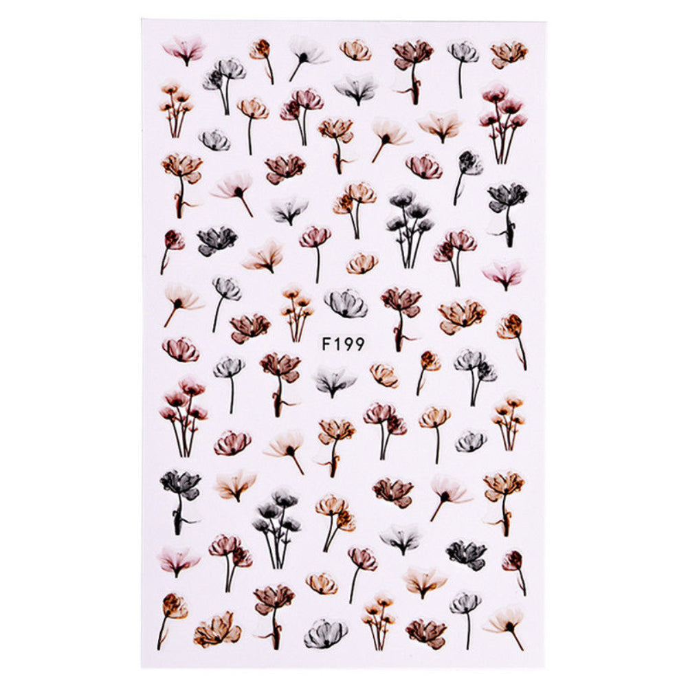 DIY 3D Dandeli Flower Manicure Nail Art Adhesive Stickers Decals Decoration