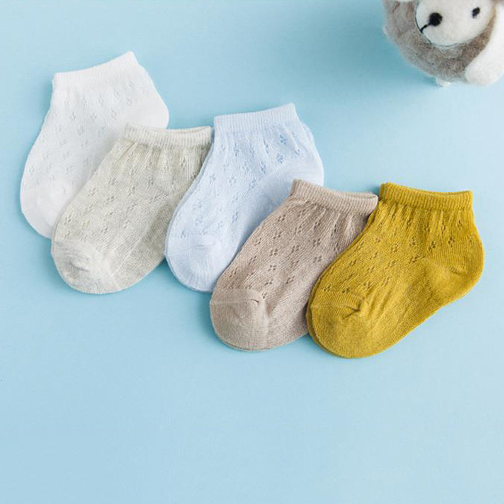 5 Pairs Baby Infants Summer Cotton Mesh Breathable Soft Ultrathin Short Socks