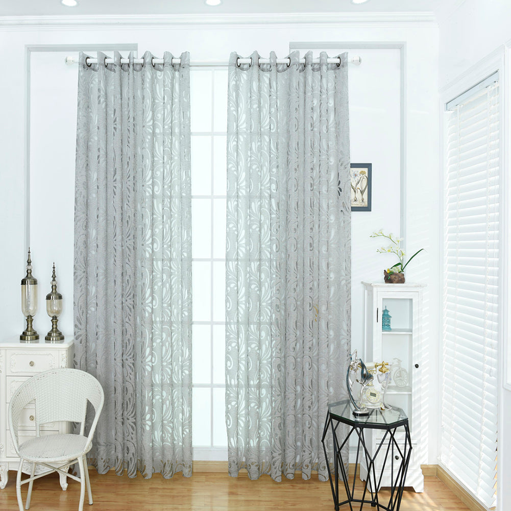 Fashion Phoenix Tail Window Curtain Sheer Divider Panel Perforated Bedroom Decor