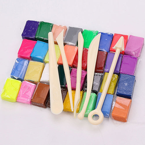 Kid Educational Toy Molding Modeling 32 Colors Oven Bake Polymer Clay Block Set