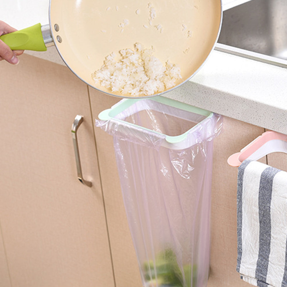 Practical Kitchen Trash Rubbish Bag Holder Garbage Storage Rack Cupboard Hanger