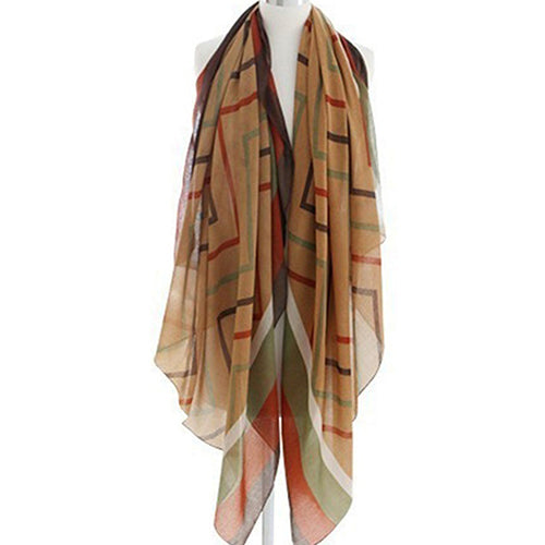 Women Fashion Polyline Voile Winter Autumn Warm Soft Casual Wrap Long Scarf
