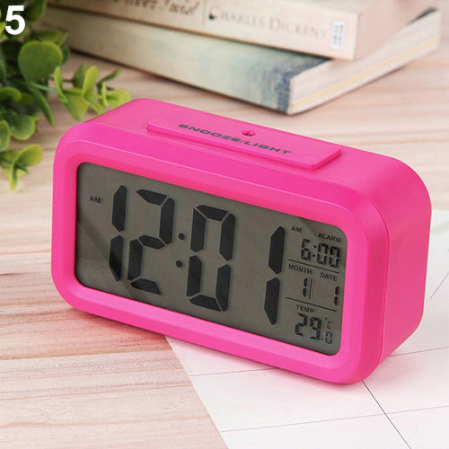 Led Digital Electronic Alarm Clock Backlight Time With Calendar + Thermometer