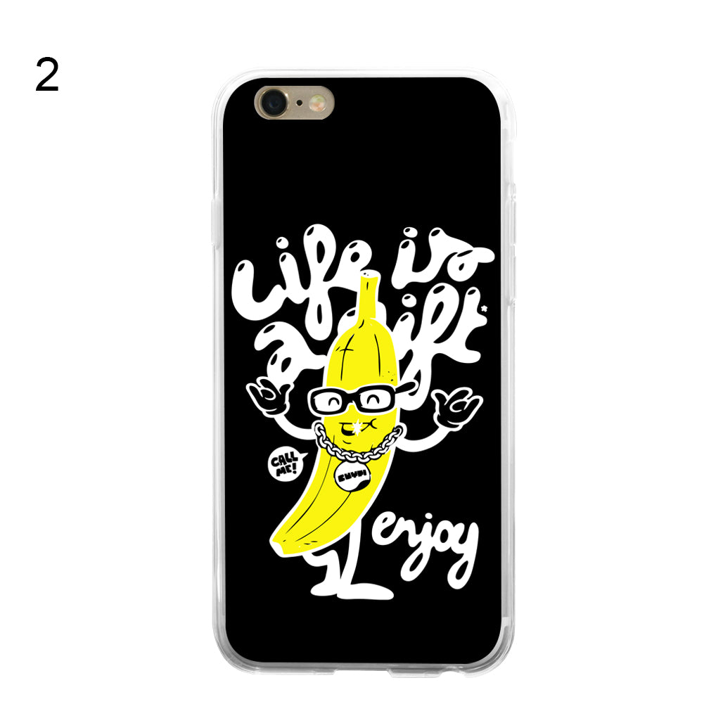 Cute Banana Print Phone Case Cover for iPhone 6 7 7 Plus Samsung Galaxy S4 S5 S6