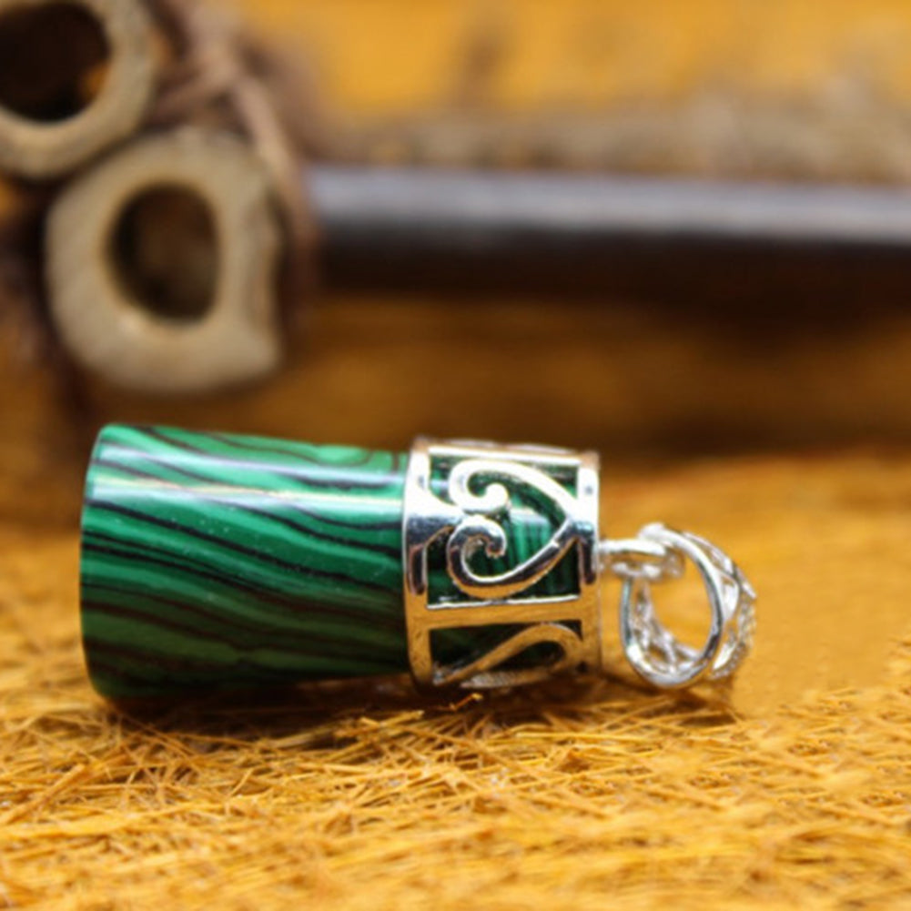 Vintage Cylinder Crystal Faux Gemstones Pendant for Necklace DIY Jewelry Making