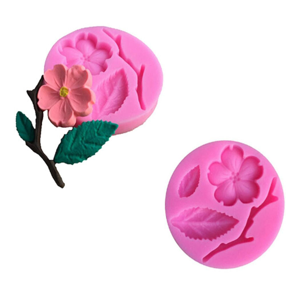 Peach Blossom Silicone DIY Fondant Cake Decorating Mold Kitchen Baking Tool