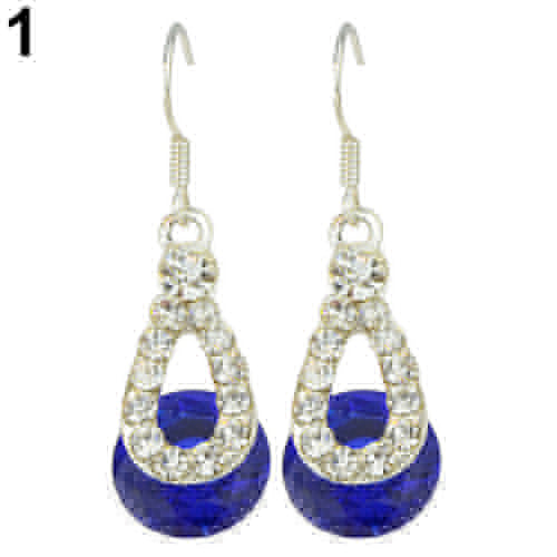 Women Fashion Long Paragraph Jewelry Water Drop Pendant Dangle Hook Earrings