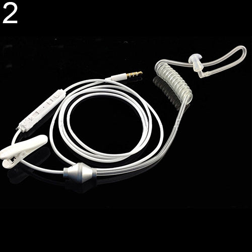 3.5mm Mono Stereo Air Tube Anti-radiation Radiation Proof Earphone Headset