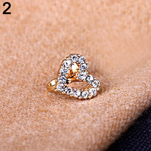 1Pc Fashion Women Rhinestone Starfish/Love Ear Clip Ear Stud Earrings Jewelry