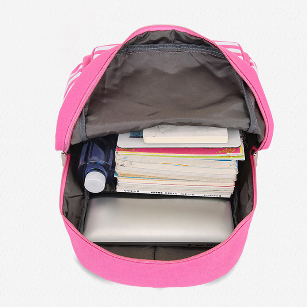 Fashion Backpack Striped Letters Embroidered School Bag Rucksack Shoulders Bag