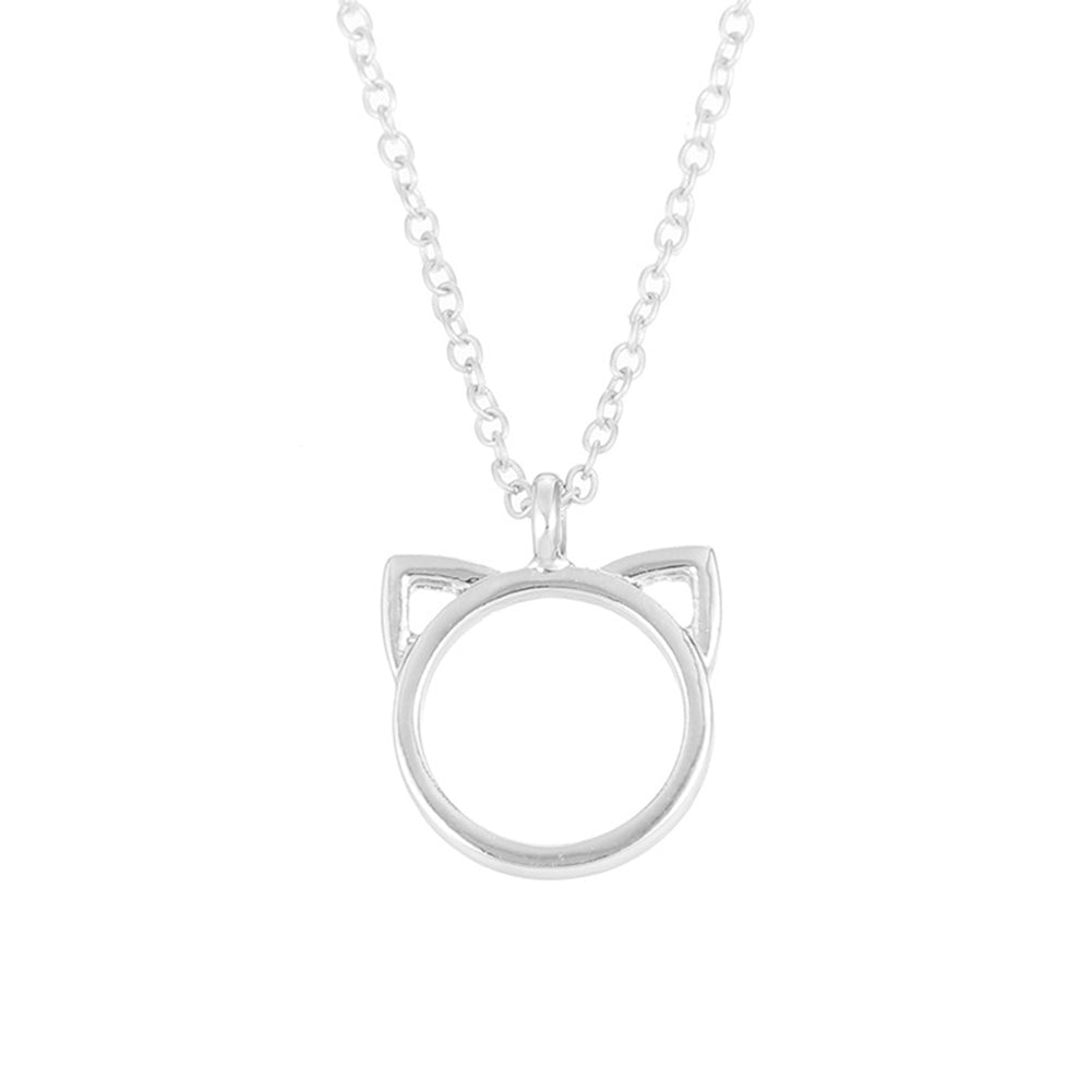 Fashion Cat Ear Animal Shape Pendant Sweater Chain Necklace Jewelry Party