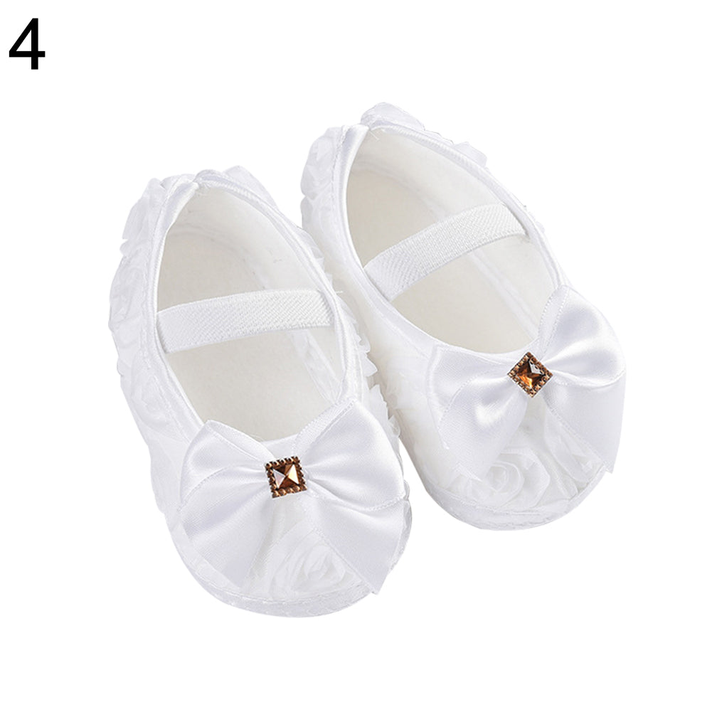 Toddler Baby Kids Girl Bowknot/Flower Anti-slip Princess Slip-on Soft Sole Shoes