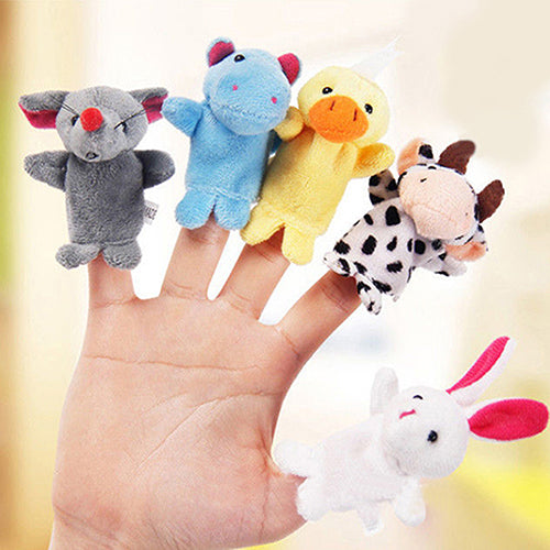 10 Pcs Family Finger Puppets Cloth Doll Baby Educational Hand Cartoon Animal Toy