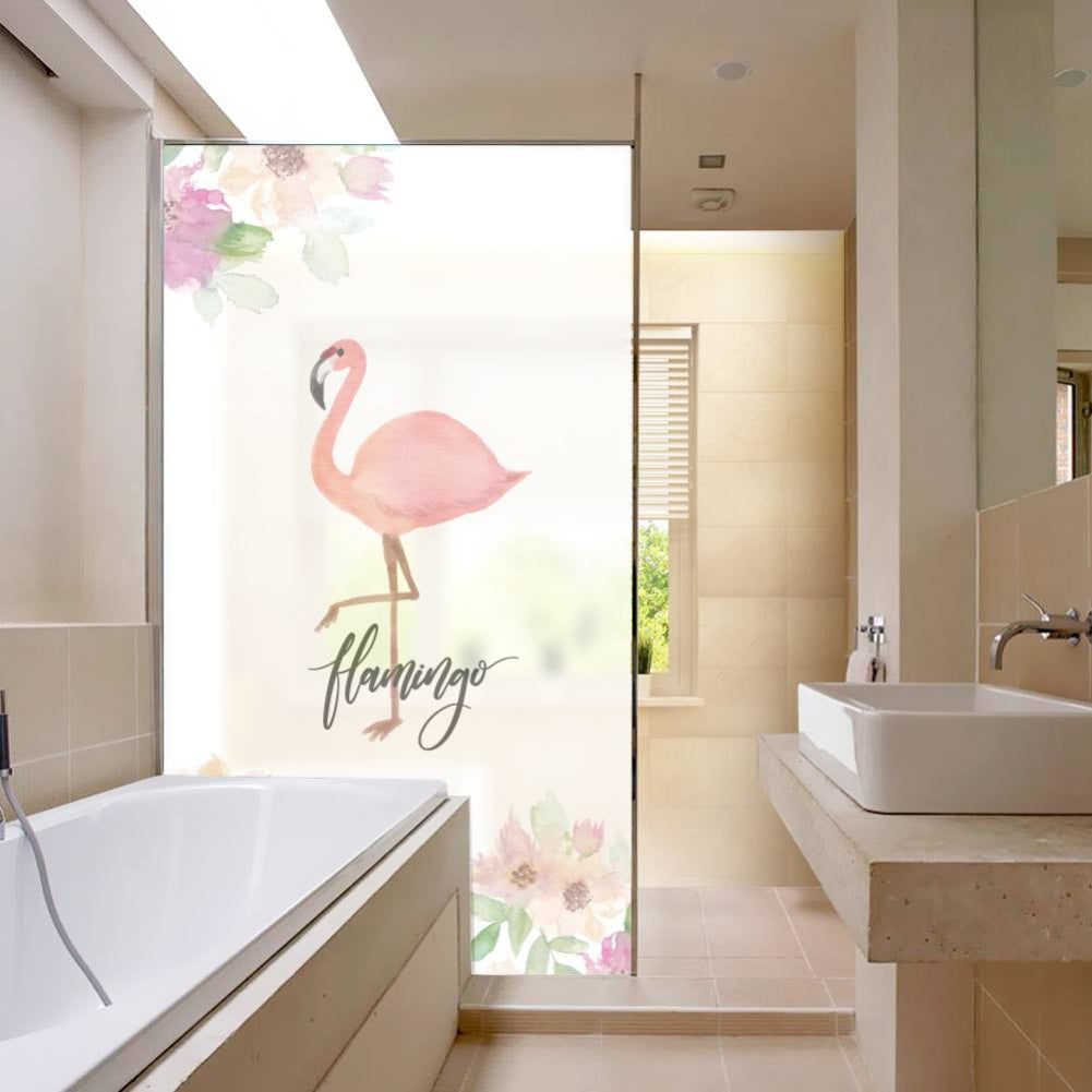 Fashion Bird Pattern PVC Frosted Door Glass Sticker Bedroom Bathroom Decal Decor